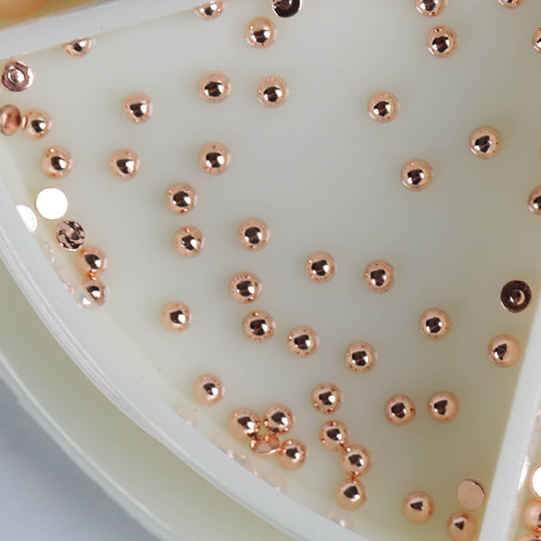 Metál Körömgyöngy  Utántöltő - FÉLGYÖNGY - rosegold 1,5 mm