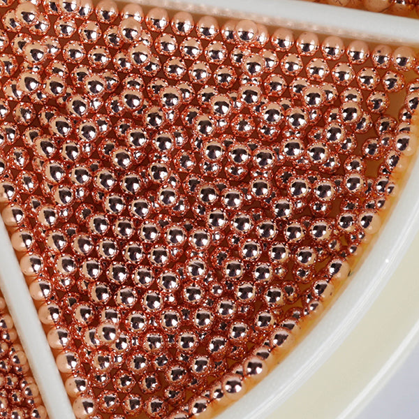 Metál Körömgyöngy  Utántöltő - GYÖNGY - rosegold 1,2 mm