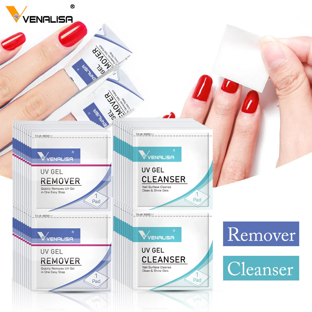 Venalisa Nail Gel Polish Remover & Cleanser Set – 2 × 120 pcs