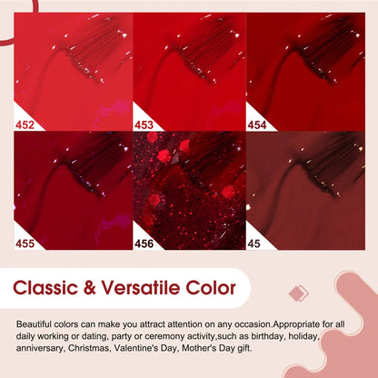 Venalisa 6-teiliges UV/LED HEMA FREE Gel-Nagellack-Set – XMAS Red