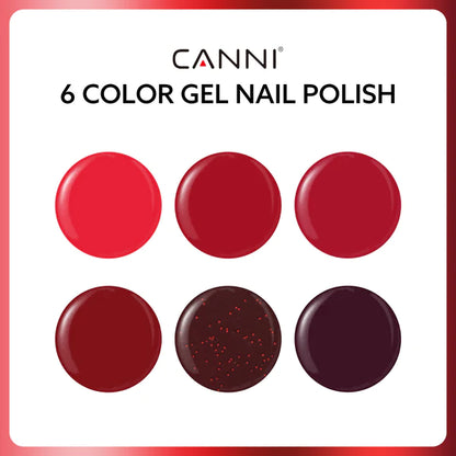 CANNI HEMA FREE UV/LED gel polish set 6x9ml - Red Velvet Reverie