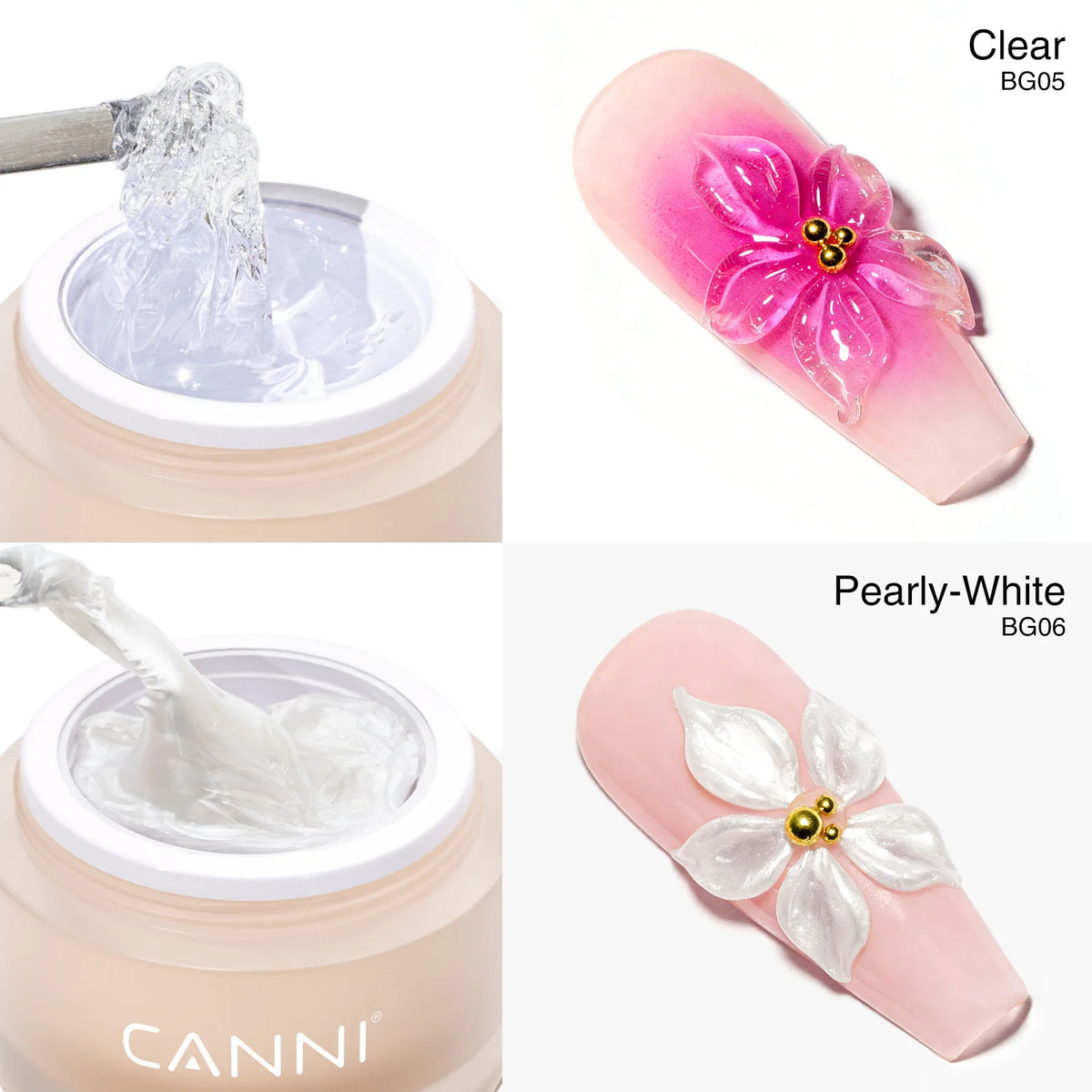 CANNI díszítő zselé - BG06 - HEMA Free Sculpting Gel gyurmazselé 10g - Pearly White