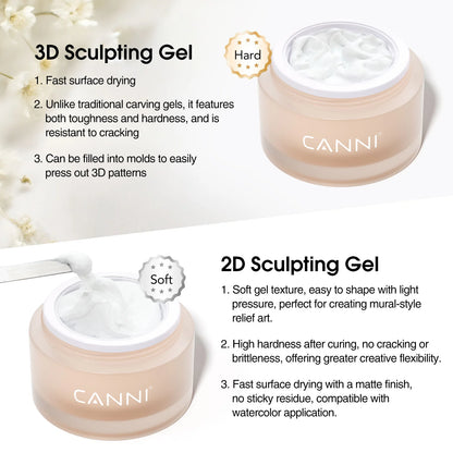 CANNI díszítő zselé - BG07 - HEMA Free 3D Sculpting Gel gyurmazselé 10g - White