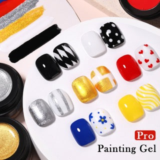 BORN PRETTY PRO Painting Gel 5 ml - PN01 - Szuper fényes - Metal Silver