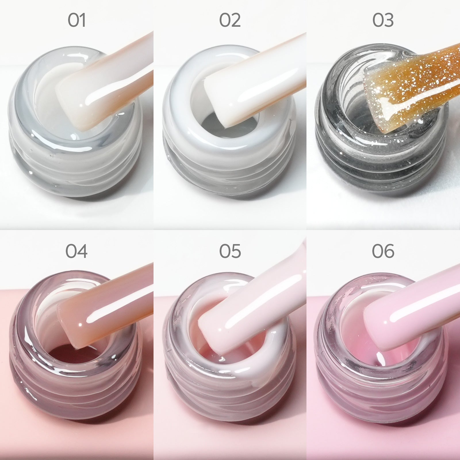 CANNI HEMA FREE Rubber Base Gel Set - 6x9 ml - R1