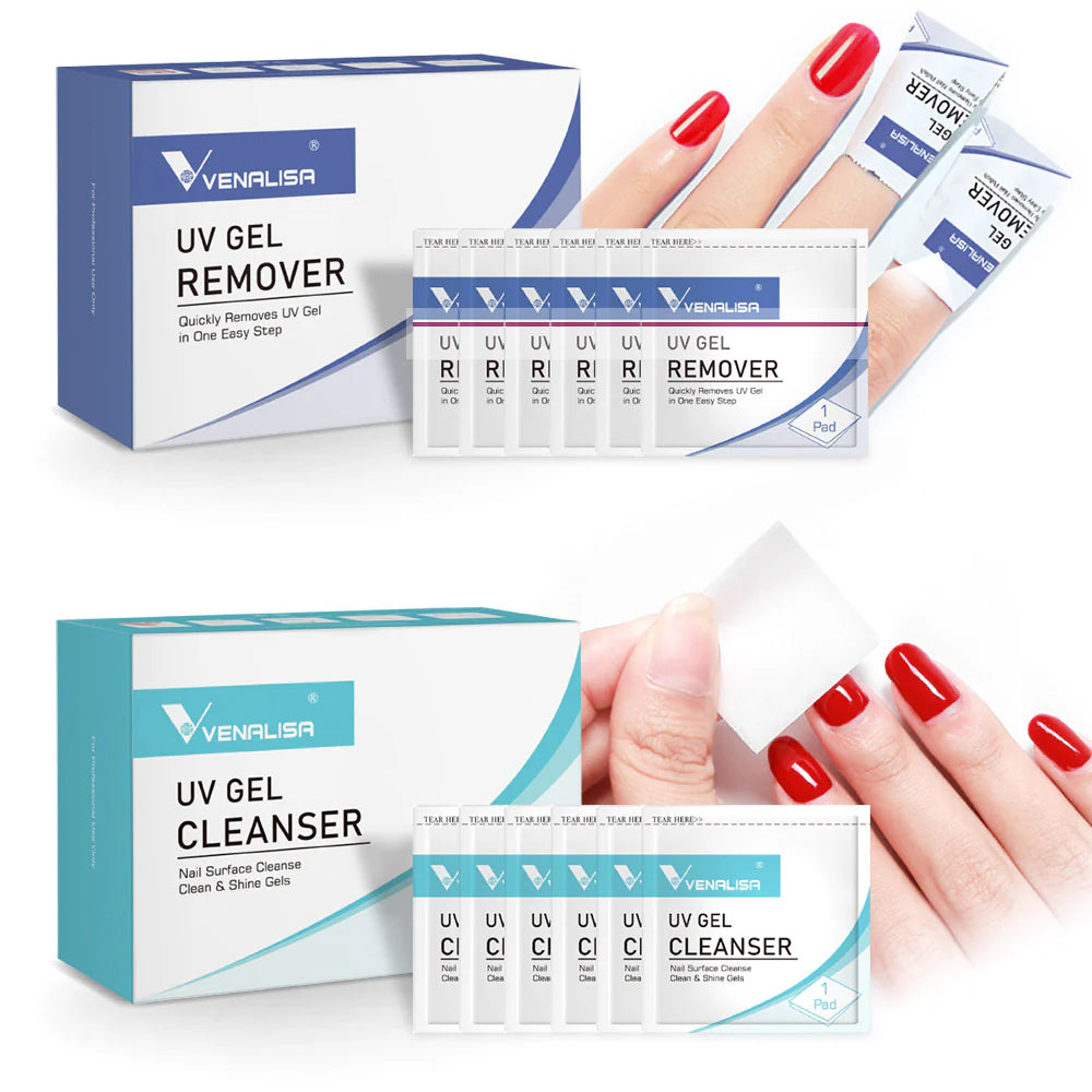 Venalisa Nail Gel Polish Remover & Cleanser Szett – 2 × 120 db