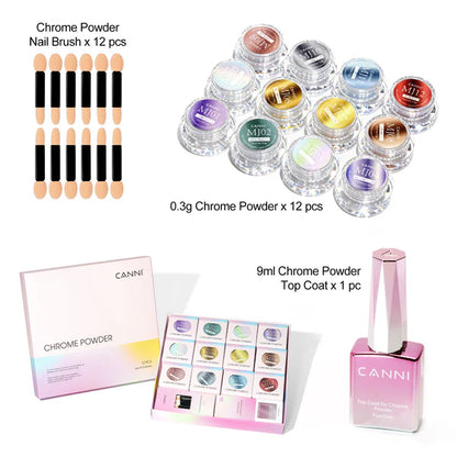 CANNI Chrome Powder Set – Chrompulver-Set mit 12 Farben