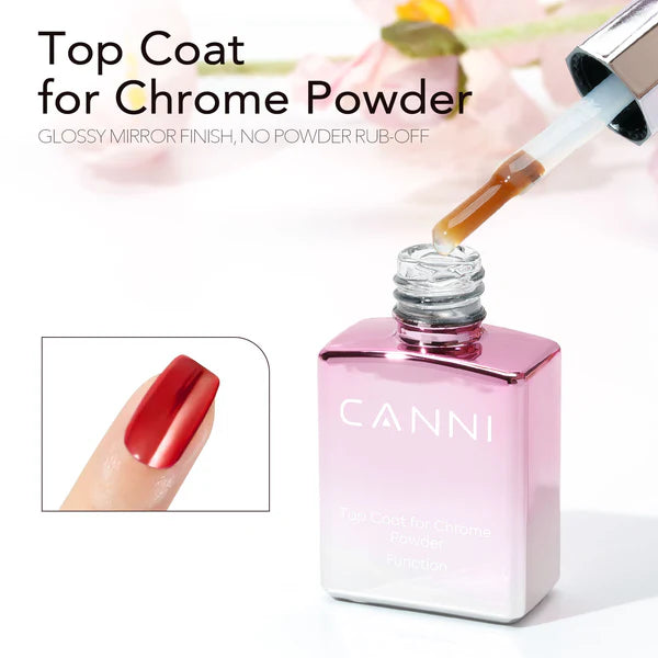 CANNI - Chrome Powder Top Coat 9 ml - Glanzgel ohne Schwitzschicht