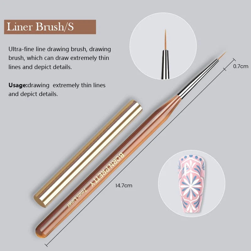 BORN PRETTY Nail Art Pinsel – 0 Detailpinsel 7 mm
