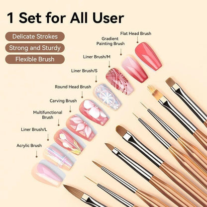 BORN PRETTY PRO Pinsel-Set - 9 Stk.