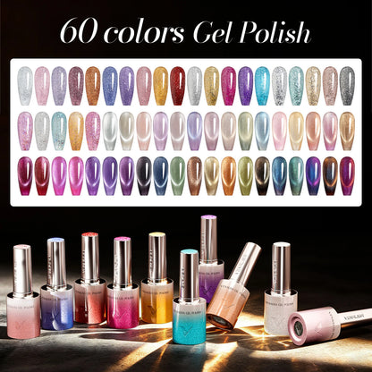 Venalisa HEMA FREE Aurora Cat Eye & Glitter UV/LED Gel-Lack Set – 60 Farben
