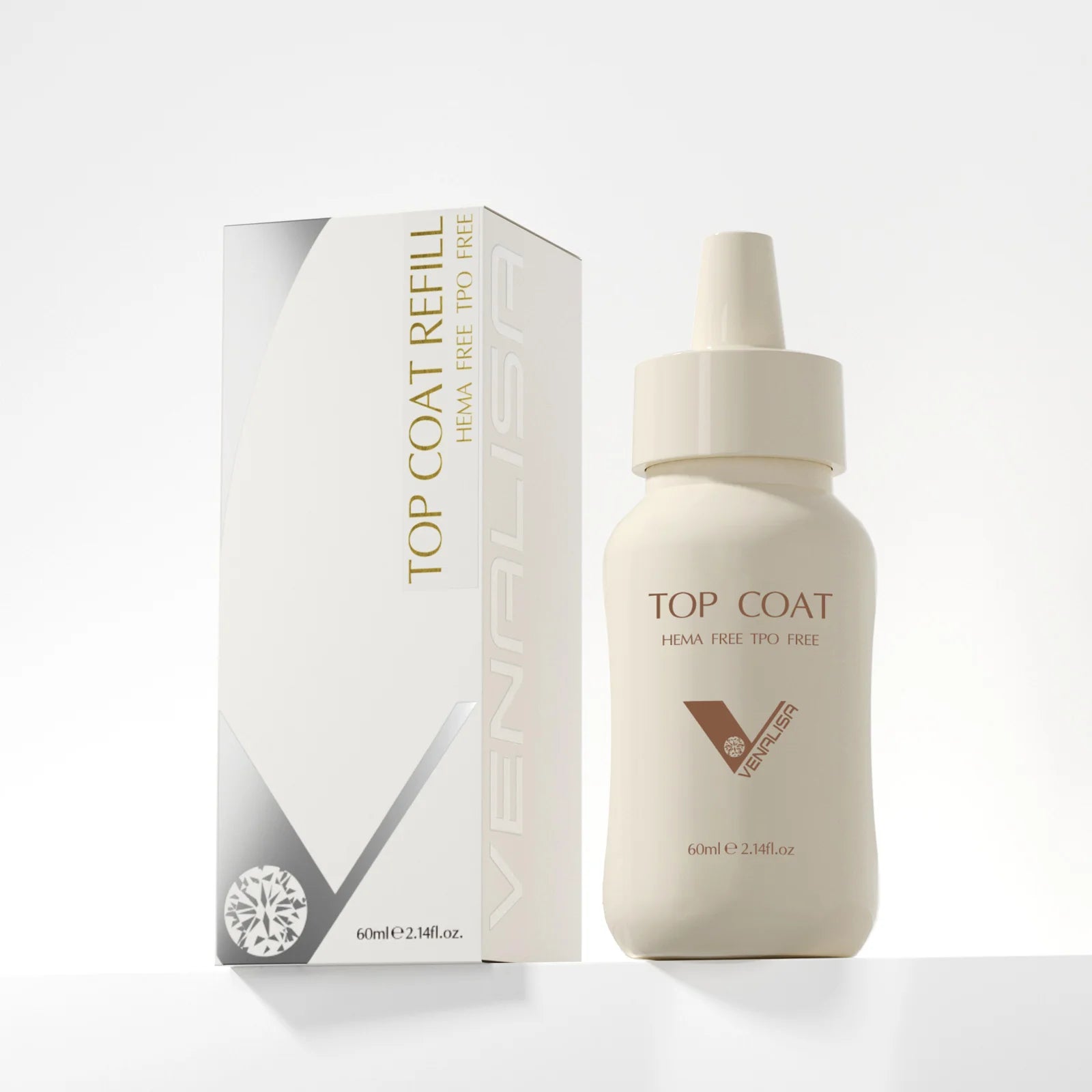 Venalisa Diamond Top Coat 60 ml - utántöltő – Fixálásmentes (HEMA- és TPO-mentes)