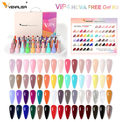 Venalisa Hema Free VIP4 UV/LED Gel Varnish - Complete set - 60 colors