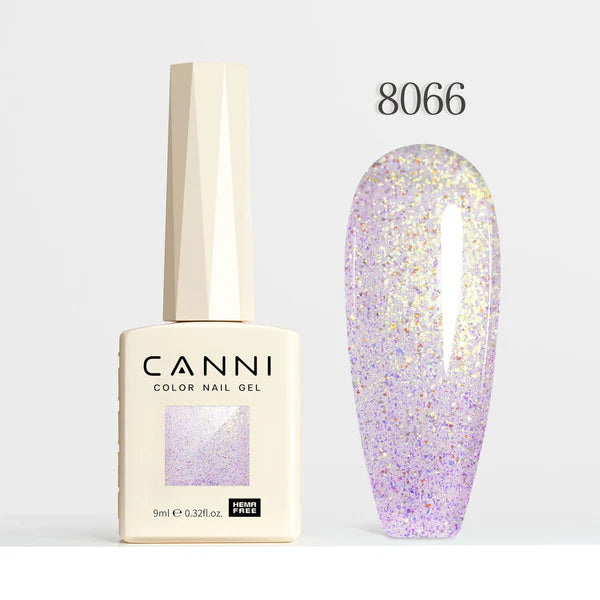 CANNI HEMA FREE UV/LED gél lakk 9 ml No.8066 - Aurora Glitter