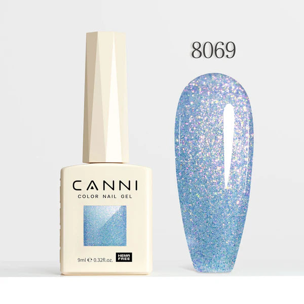 CANNI HEMA FREE UV/LED gél lakk 9 ml No.8069 - Aurora Glitter