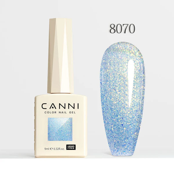 CANNI HEMA FREE UV/LED gél lakk 9 ml No.8070 - Aurora Glitter