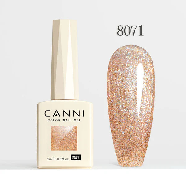 CANNI HEMA FREE UV/LED gél lakk 9 ml No.8071 - Aurora Glitter