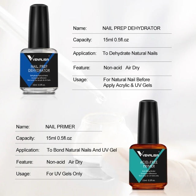 Venalisa Nail Prep Dehydrator & Acid-Free Primer 2x15 ml