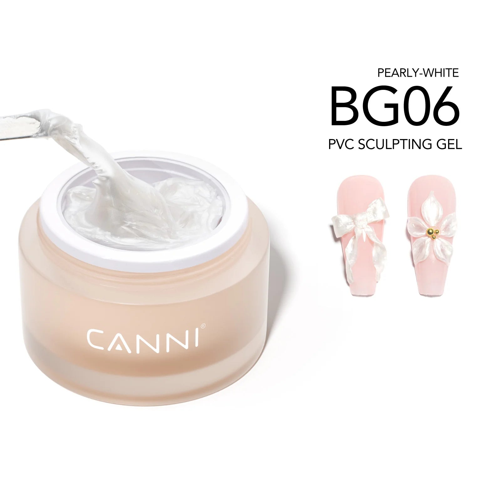 CANNI díszítő zselé - BG06 - HEMA Free Sculpting Gel gyurmazselé 10g - Pearly White