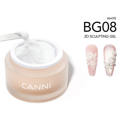 CANNI díszítő zselé - BG08 - HEMA Free 2D Sculpting Gel gyurmazselé 10g - White