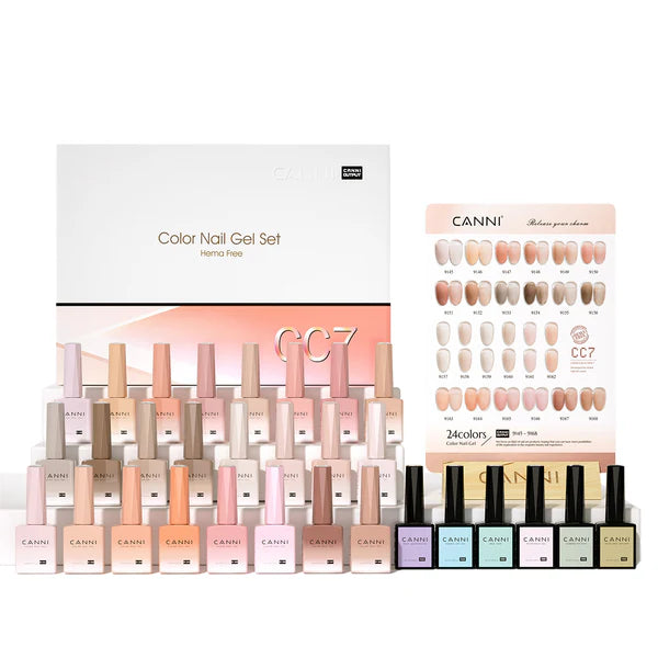 CANNI HEMA FREE UV/LED 30-piece Gel Varnish Set - Translucent Jelly Colors CC7