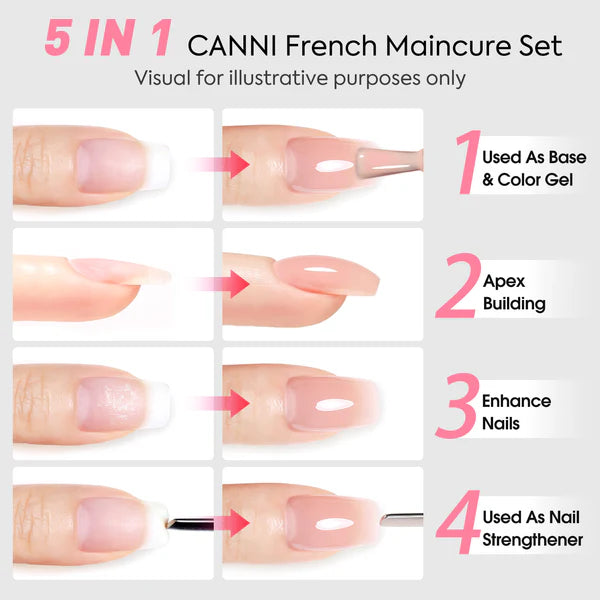 CANNI HEMA FREE UV/LED Rubber Base and BIAB Set (24 pcs) - CF1