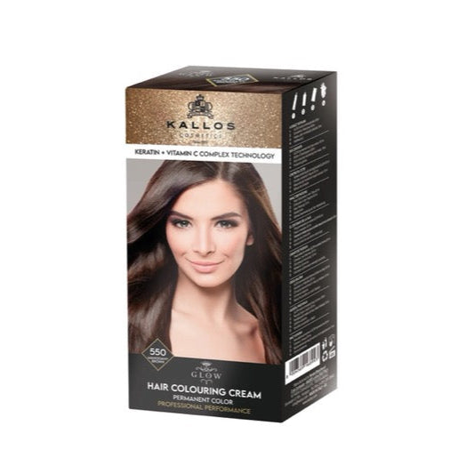 Kallos GLOW TARTÓS KRÉMHAJFESTÉK 40ml - 550 mahagóni barna