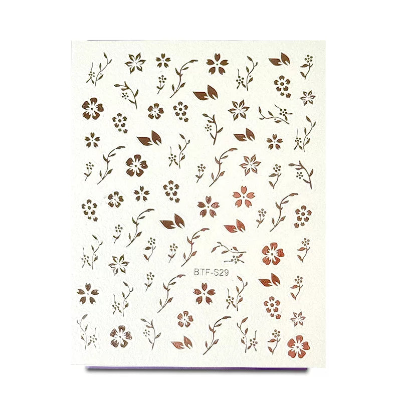 Körömmatrica - Rose Gold Flowers