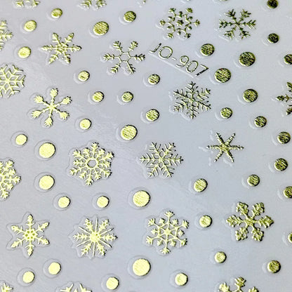 Nagelaufkleber - Goldene Schneeflocken
