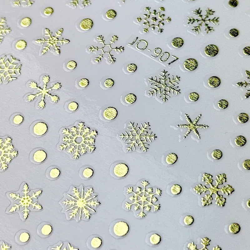 Nagelaufkleber - Goldene Schneeflocken