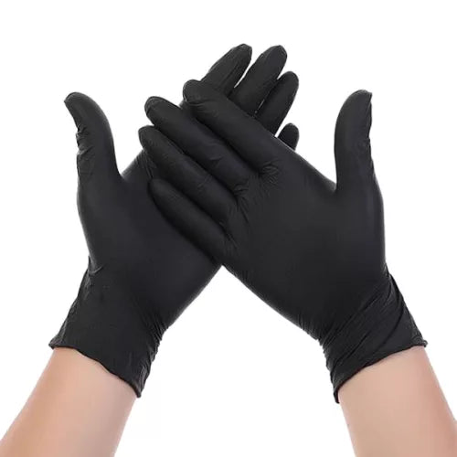 Fekete Nitril Gumikesztyű - M 100 db