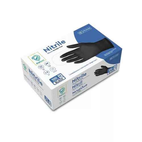 Fekete Nitril Gumikesztyű - M 100 db