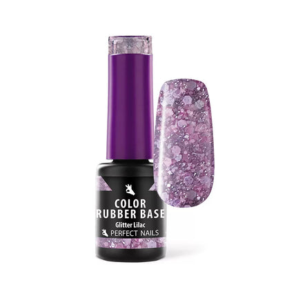 Color Rubber Base - Színezett Alapzselé - Glitter Lilac