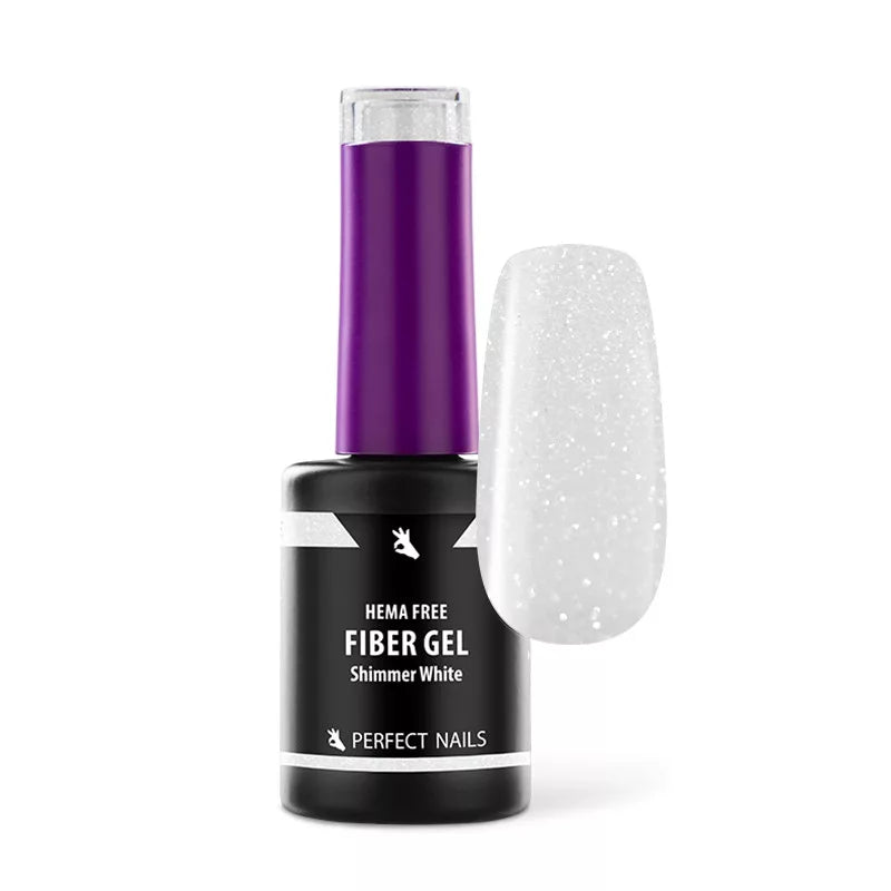 Fiber Vitamin Base Gel - Hema Free Erősített Gél Lakk Alap - Shimmer White - 8 ml