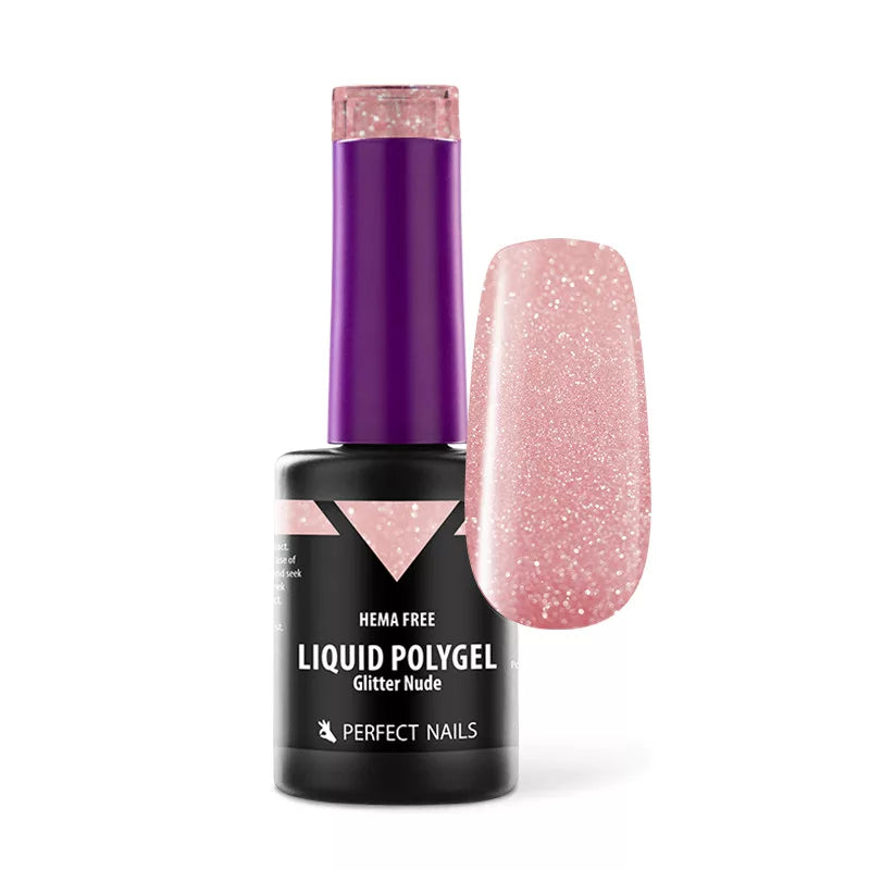 Liquid Polygel - Glitter Nude - 8 ml