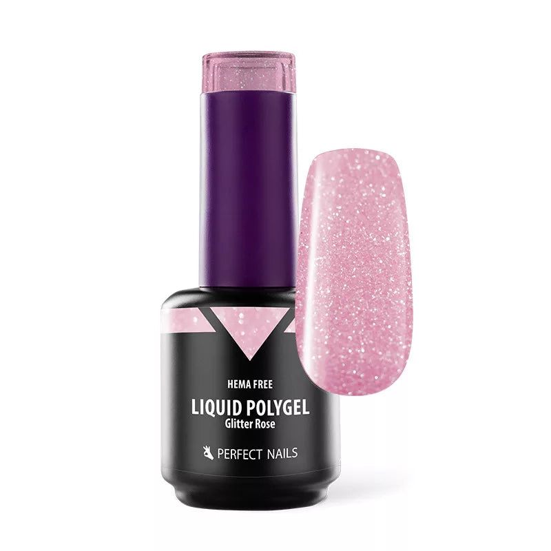 Liquid Polygel - Glitter Rose - 15 ml
