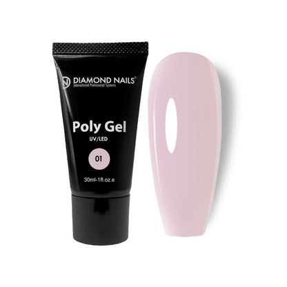 Diamond Nails Poly gel 01 - Milky Pink - 30ml