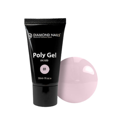 Diamond Nails Poly gel 01 - Milky Pink - 30ml