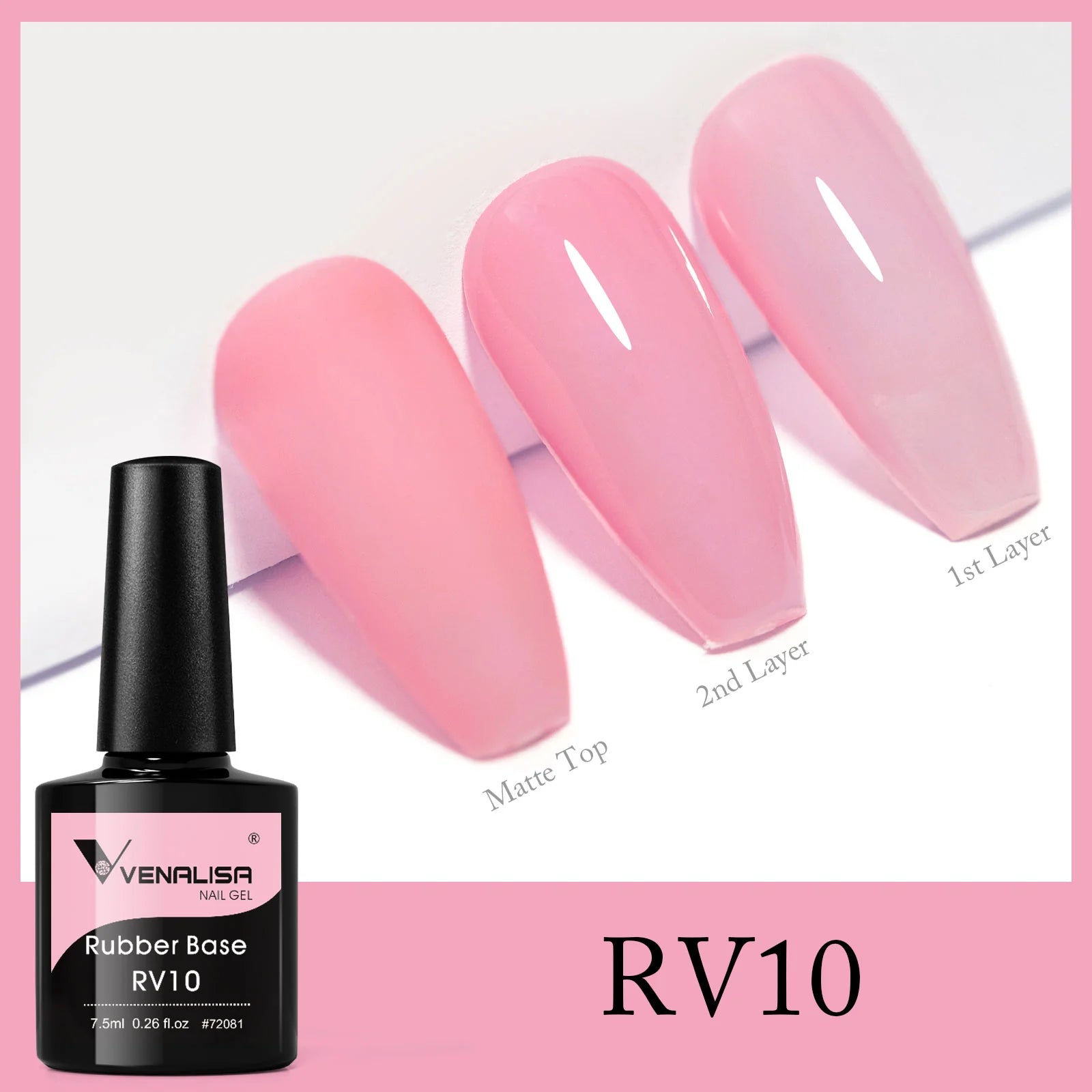 Venalisa Rubber Base Gel 7,5 ml RV10 – HEMA & TPO mentes