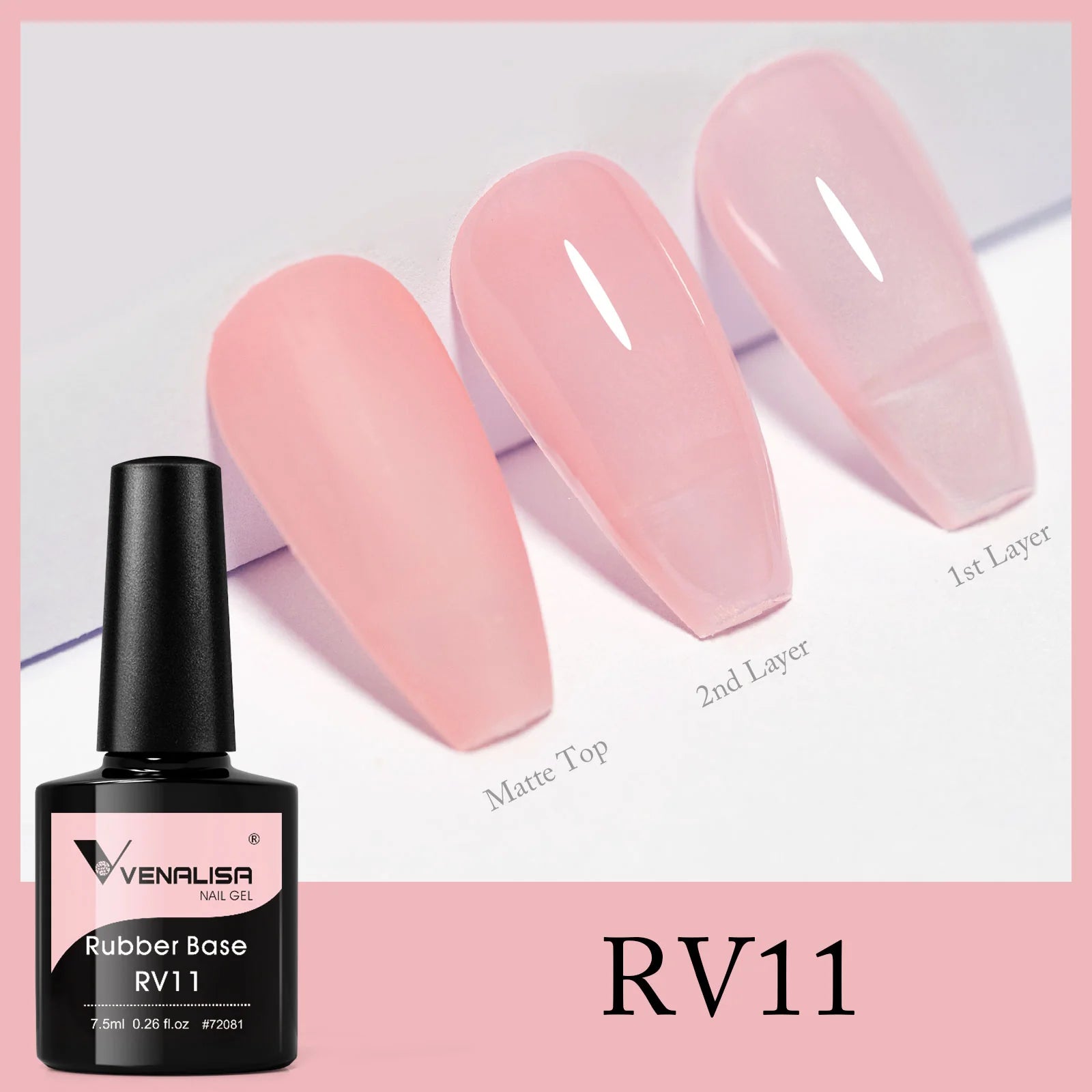 Venalisa Rubber Base Gel 7,5 ml RV11 – HEMA & TPO mentes