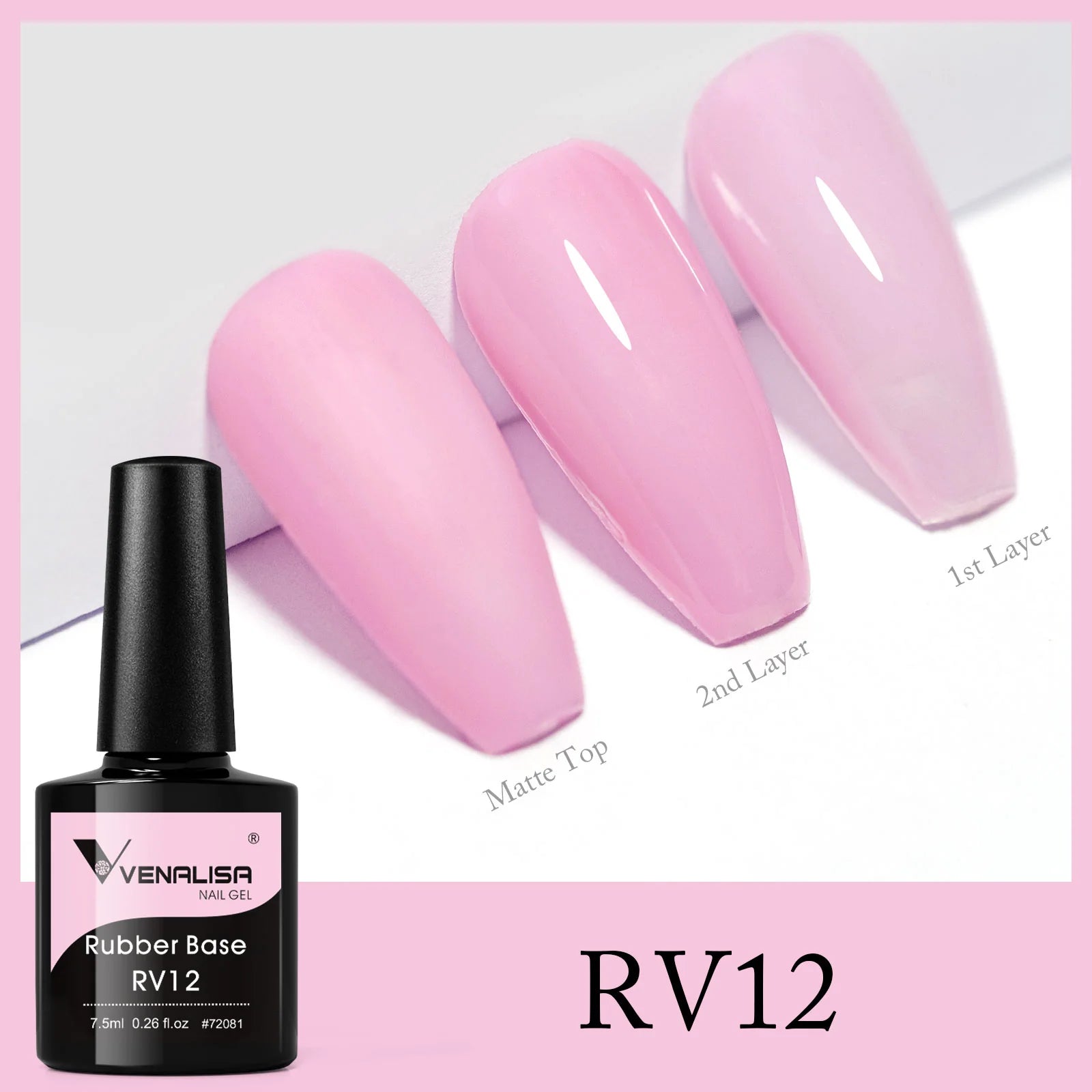 Venalisa Rubber Base Gel 7,5 ml RV12 – HEMA & TPO mentes