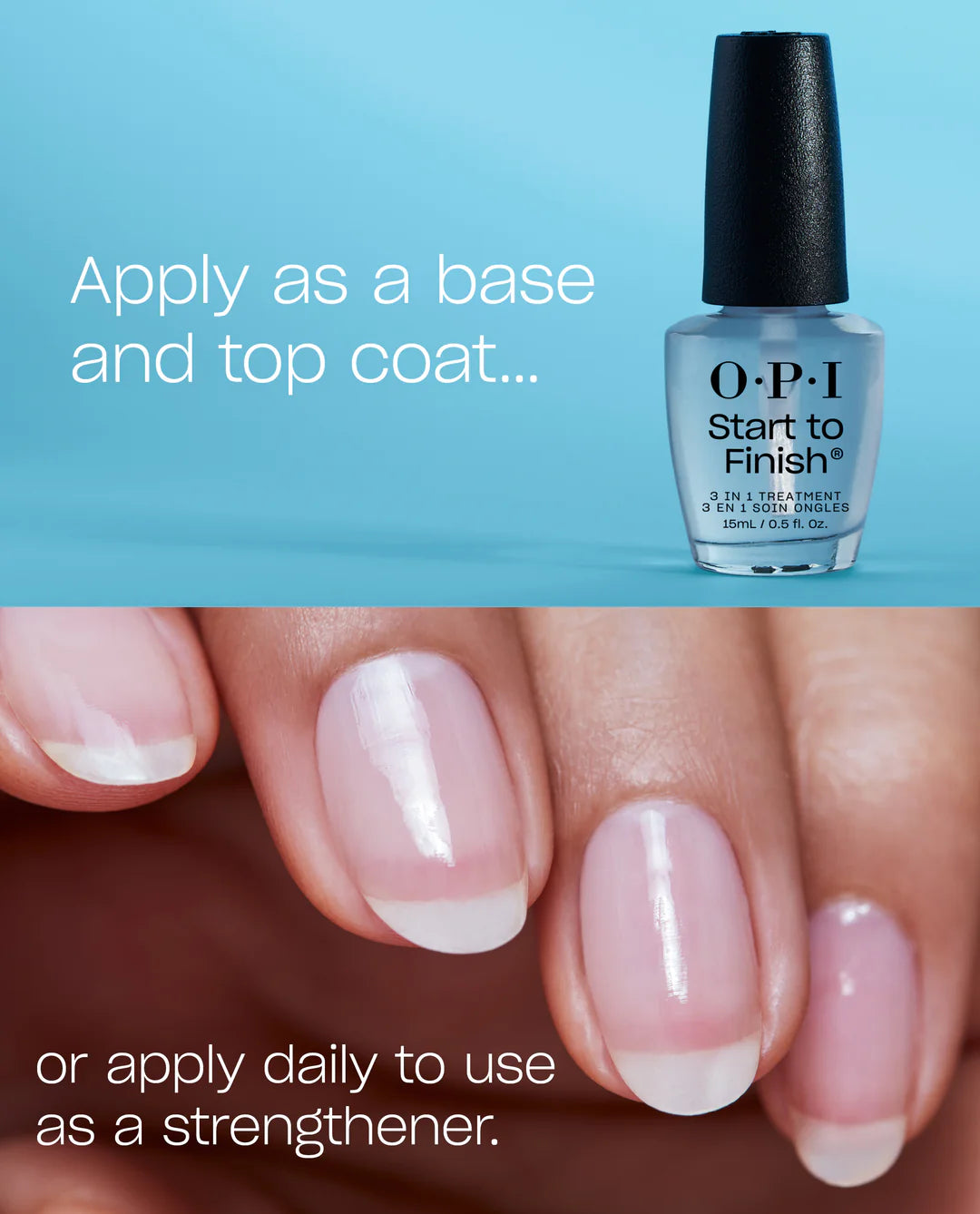 OPI Start to Finish - alapozó, erősítő és fény lakk 3in1 15ml