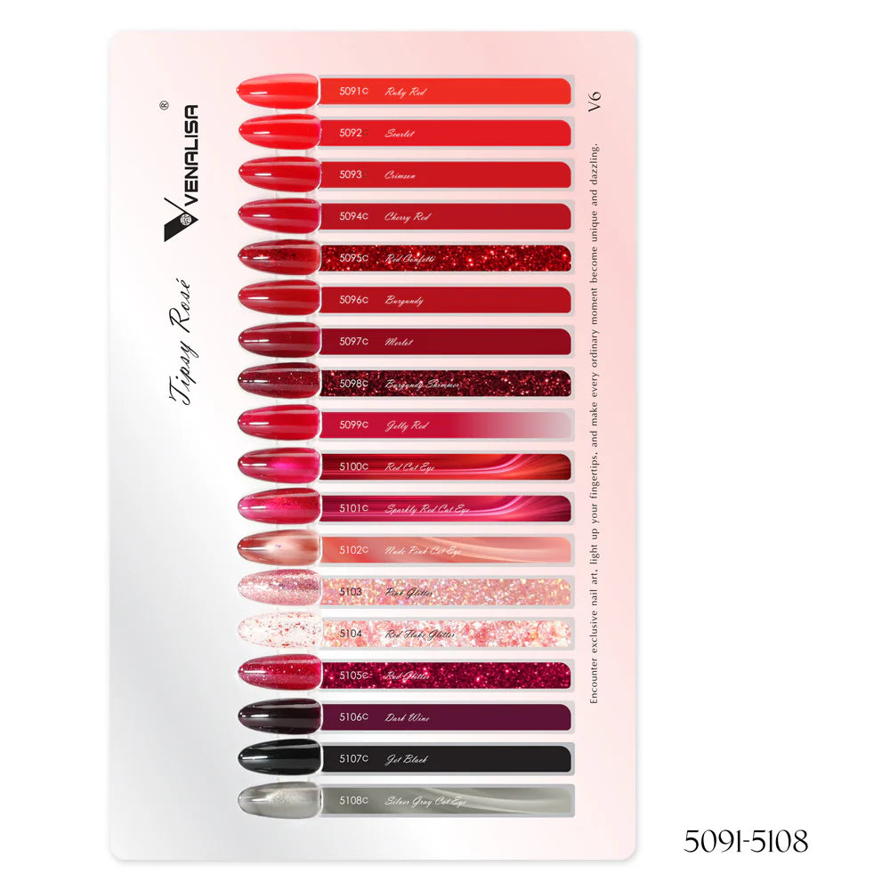 Venalisa HEMA-TPO free UV/LED Gel Polish set V6 Tipsy Rosé - 18 colors