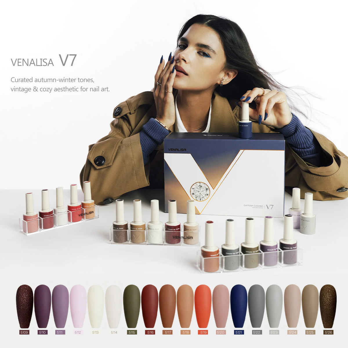 Venalisa UV/LED Gellack Set - V7 - Vintage Cocoa - 18 Farben