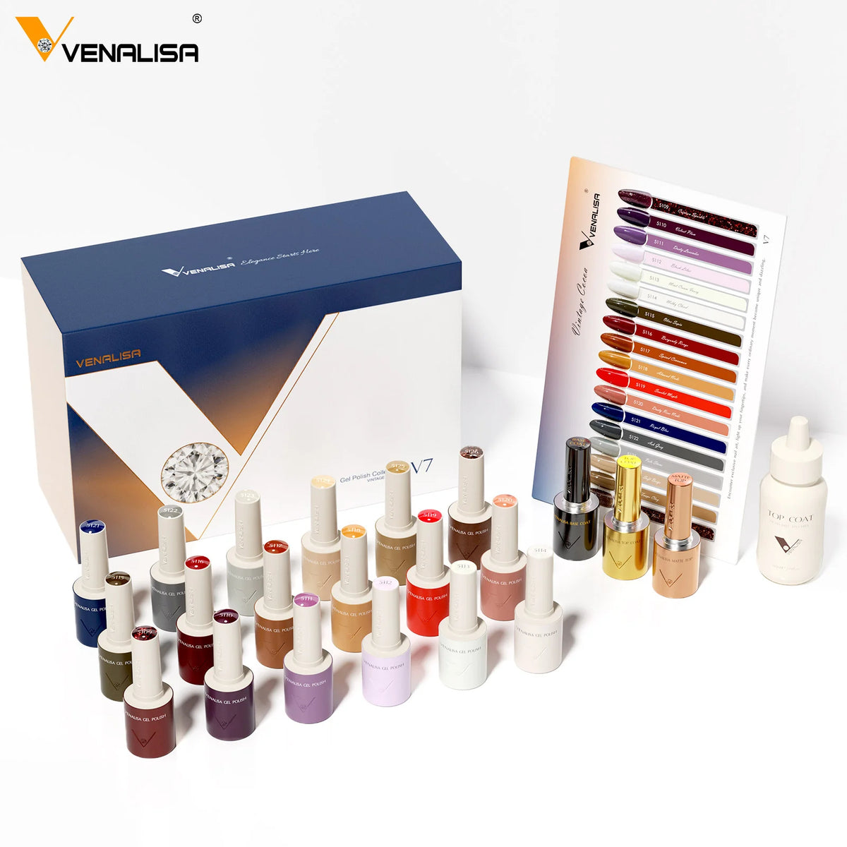 Venalisa UV/LED Gellack Set - V7 - Vintage Cocoa - 18 Farben