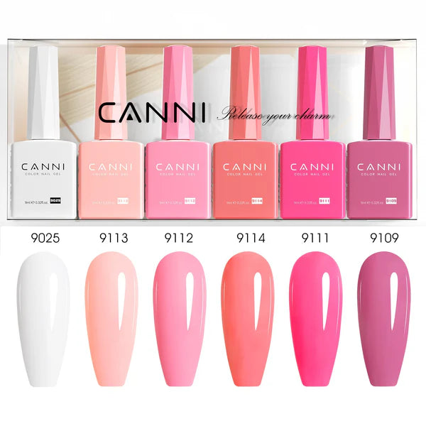 CANNI HEMA KOSTENLOSES UV/LED-Gel-Nagellack-Set 6x9ml - 2311 - Blush Bliss Bouquet