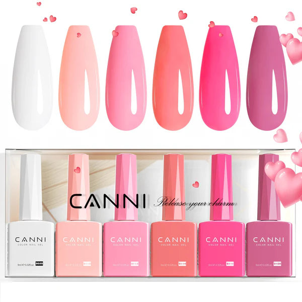 CANNI HEMA FREE UV/LED gél lakk szett 6x9ml - 2311 - Blush Bliss Bouquet