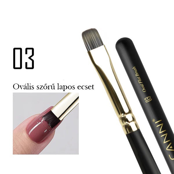 CANNI Prémium ecset No.03 - Lapos ovális ecset 8 mm
