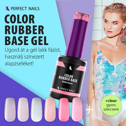 Color Rubber Base Gel - Színezett Alapzselé - Glitter Blush