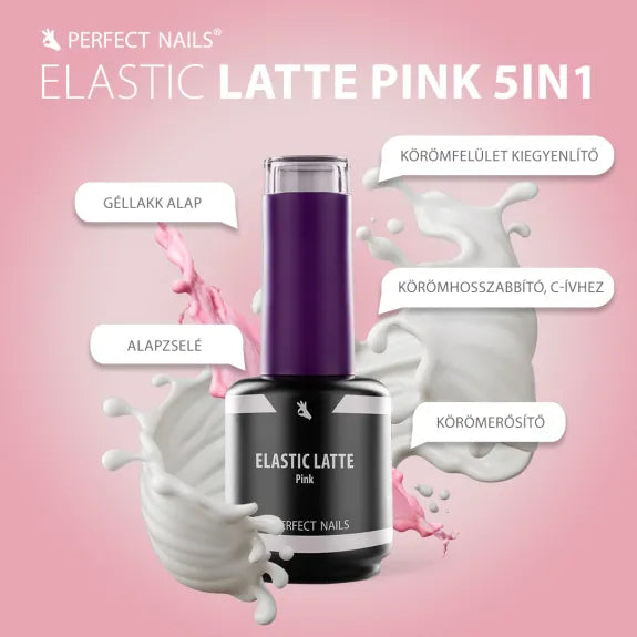 Elastic - Rubber Base Gel - Ecsetes Műkörömépítő Zselé - Latte Pink